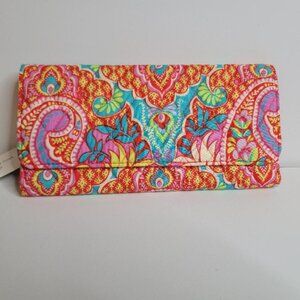 Brand New Vera Bradley Paisely in Paradise Trifold Wallet